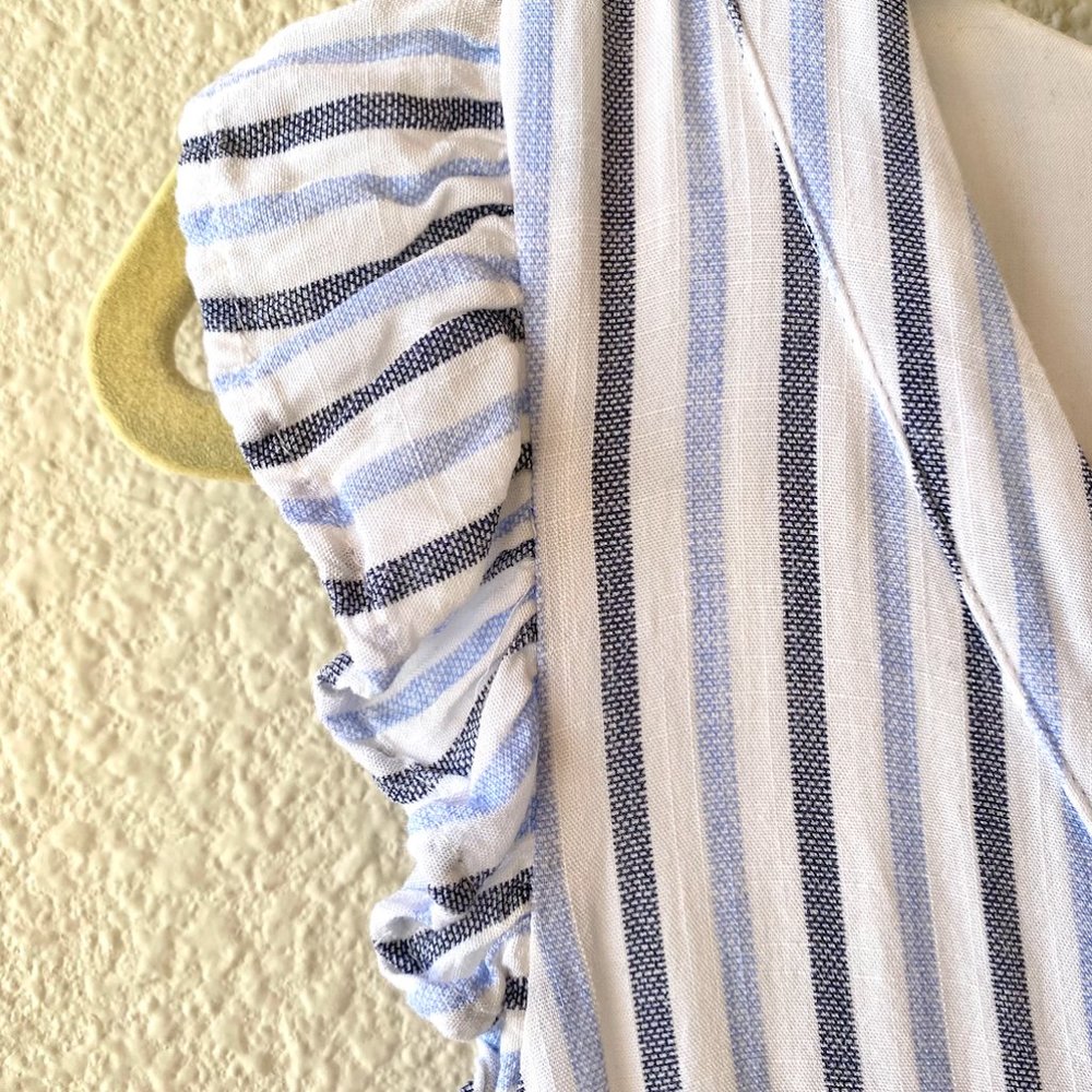 Lulu's Blue Striped Ruffled Button-Up Mini Dress - Picture 2 of 6